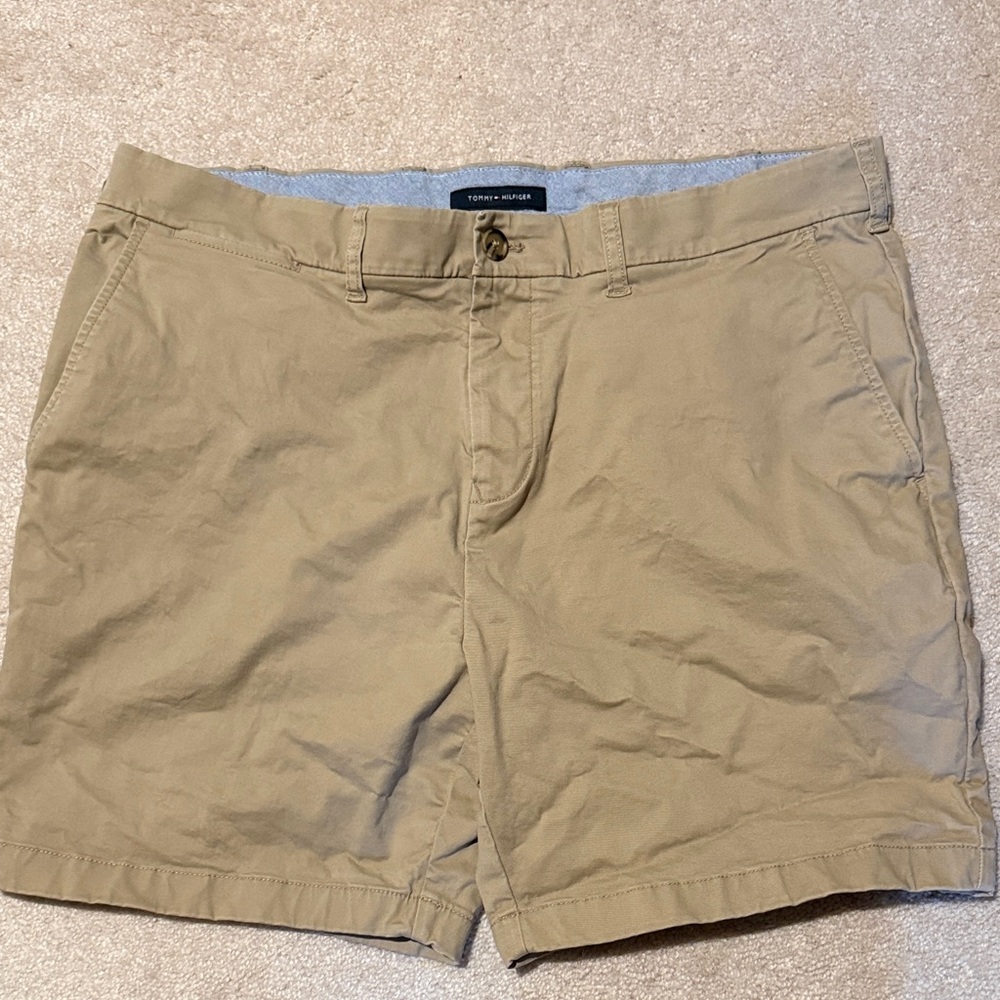 Tommy Hilfiger Khaki Flat Front Men Shorts